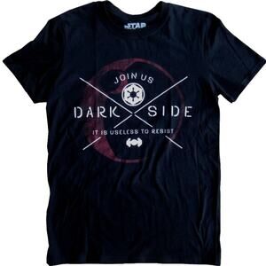 NEW Star Wars Dark Side Join Us Resist Short Sleeve T-Shirt Tee Black Large